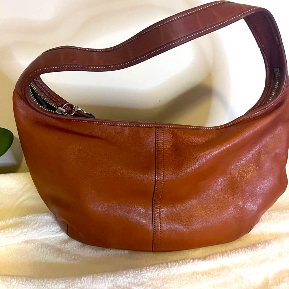 Camel coach shoulder bag